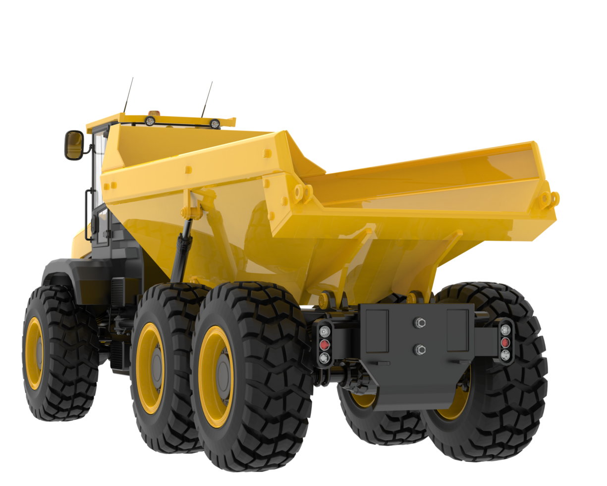 Articulated dump truck isolated on background. 3d rendering - illustration png