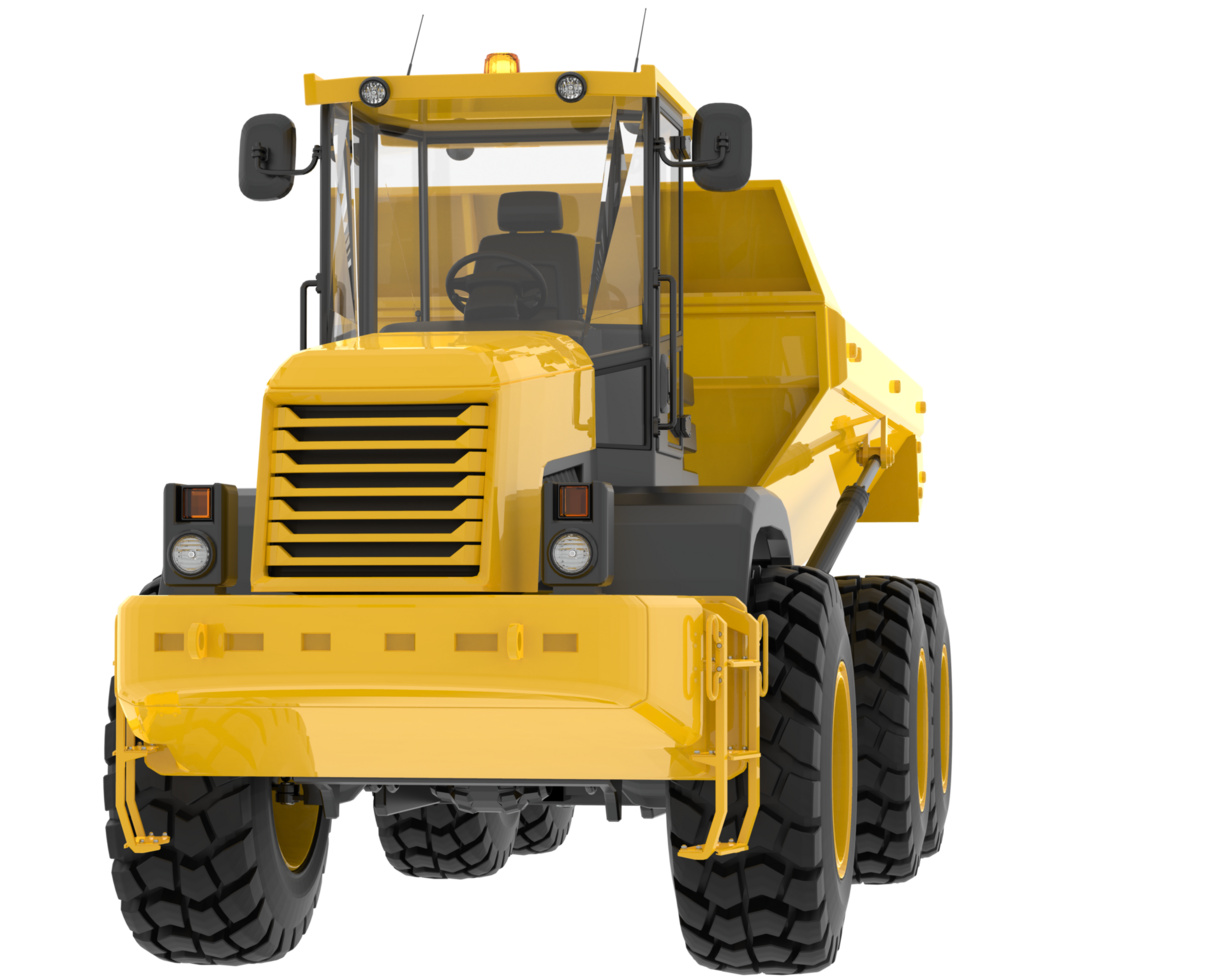 Articulated dump truck isolated on background. 3d rendering - illustration png