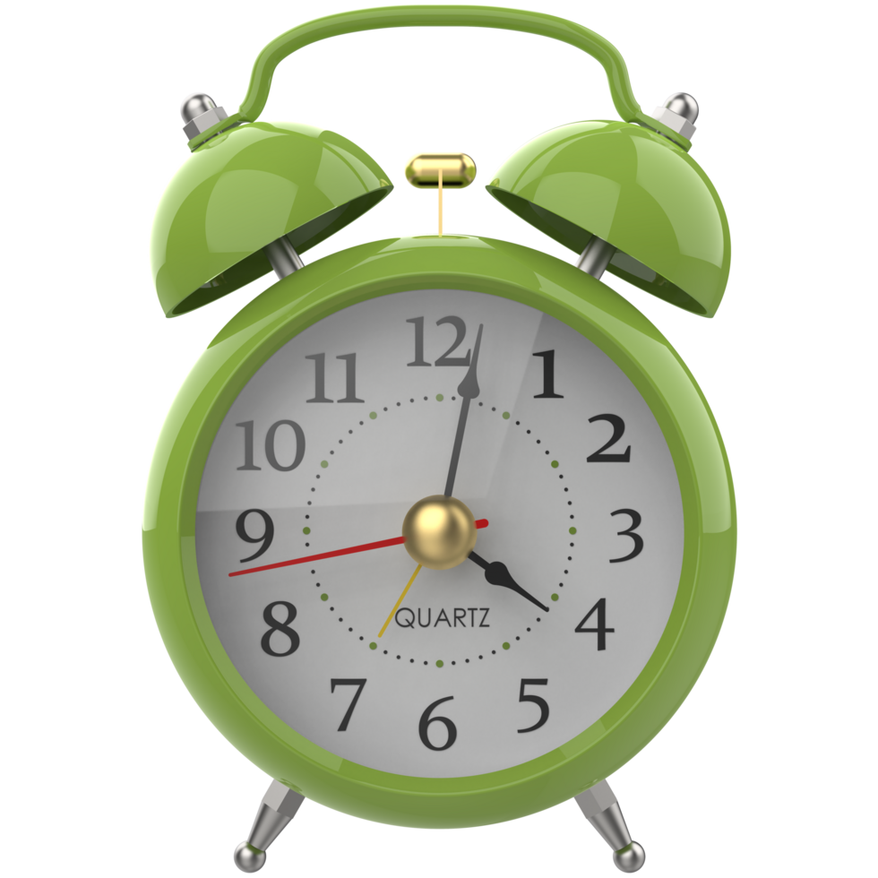 Alarm clock isolated on background. 3d rendering - illustration png