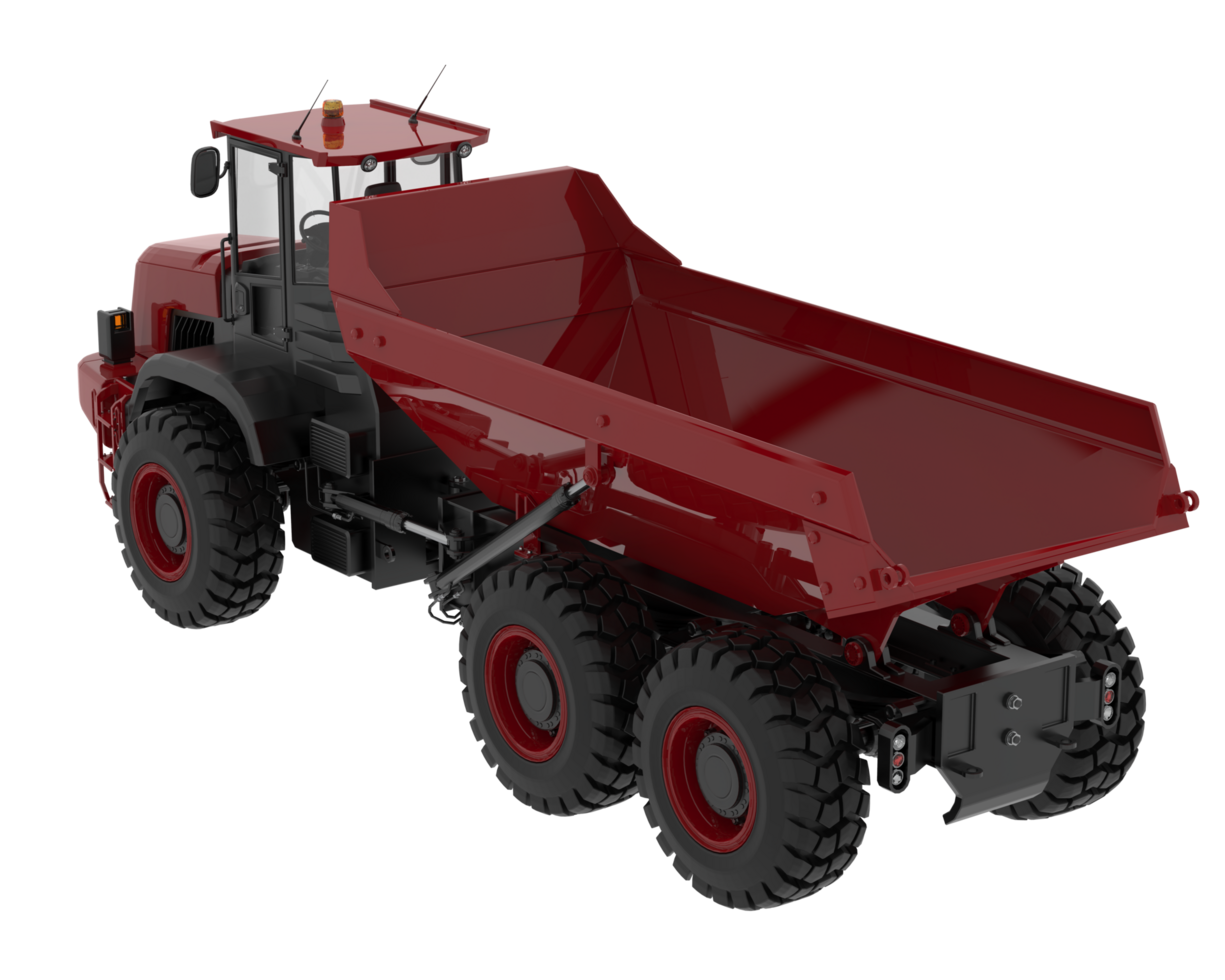 Articulated dump truck isolated on background. 3d rendering - illustration png