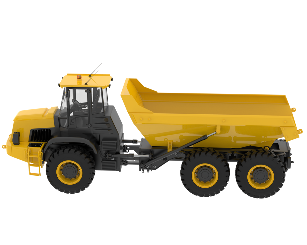 Articulated dump truck isolated on background. 3d rendering - illustration png