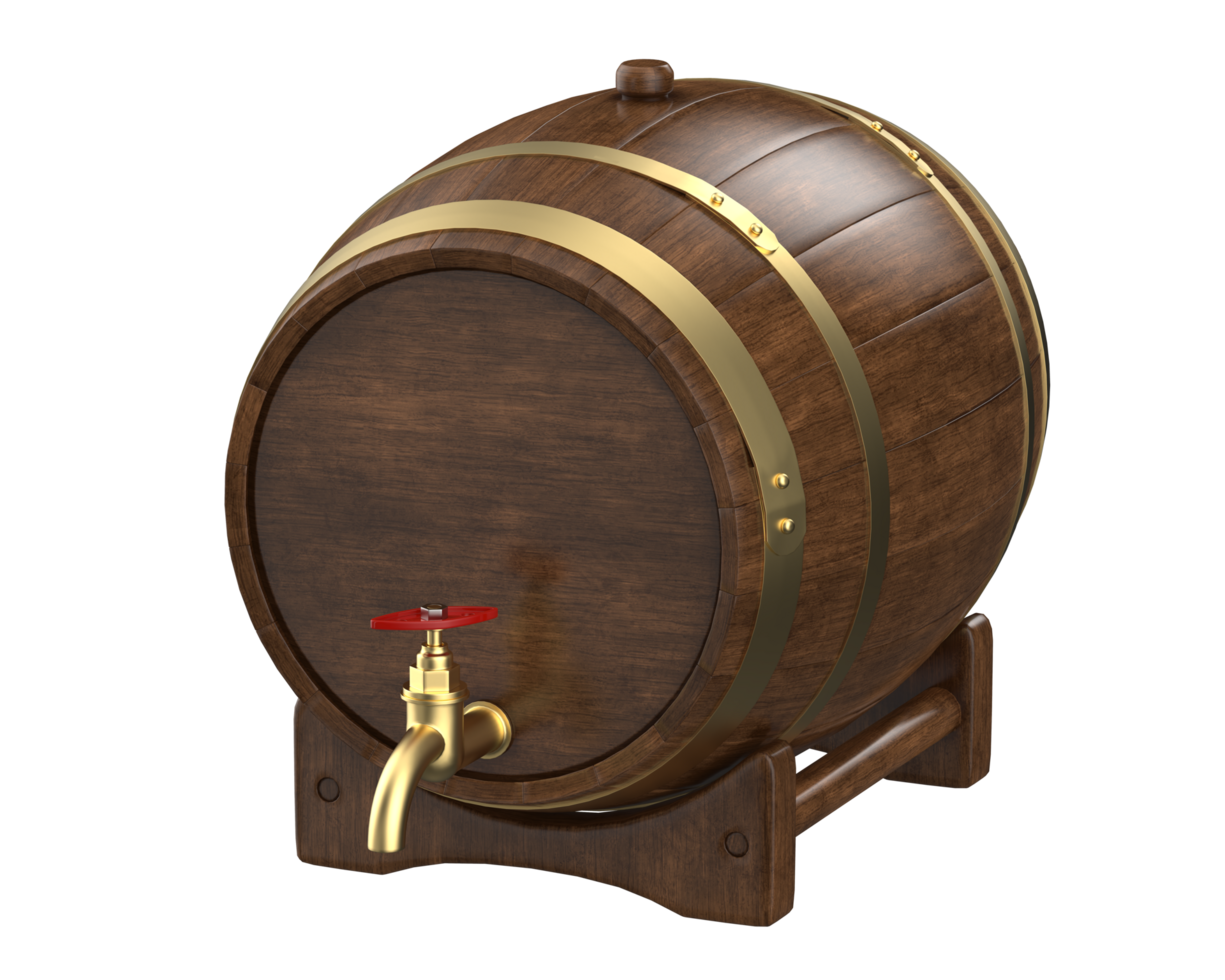 Bière baril isolé sur Contexte. 3d le rendu- illustration png