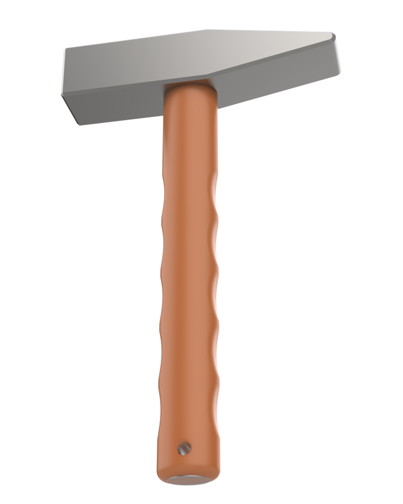 Hammer isolated on background. 3d rendering - illustration png