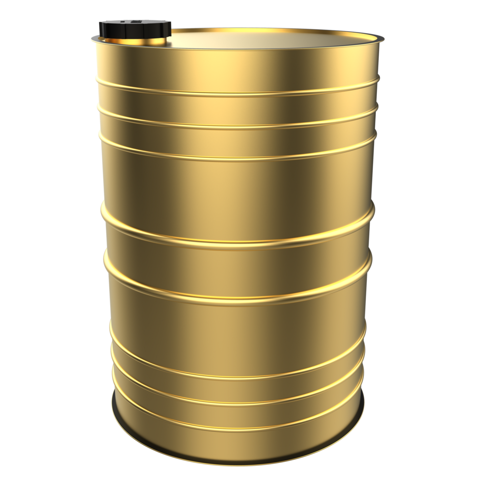Oil barrel close-up scene isolated on background. 3d rendering - illustration png