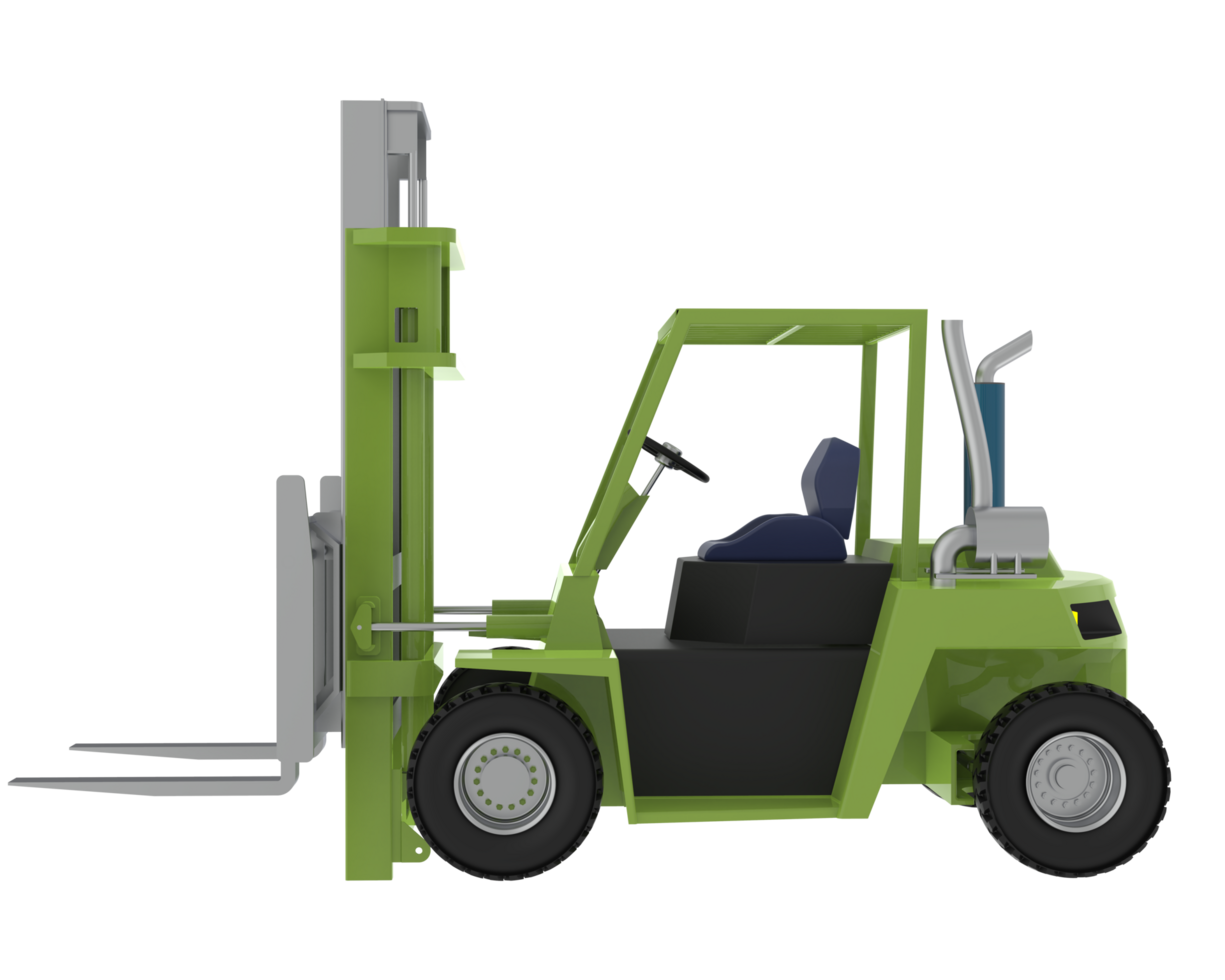 Diesel forklift isolated on background. 3d rendering - illustration png