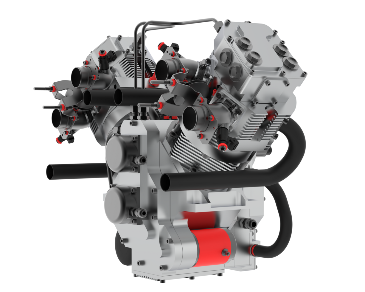 Bike engine isolated on background. 3d rendering - illustration png