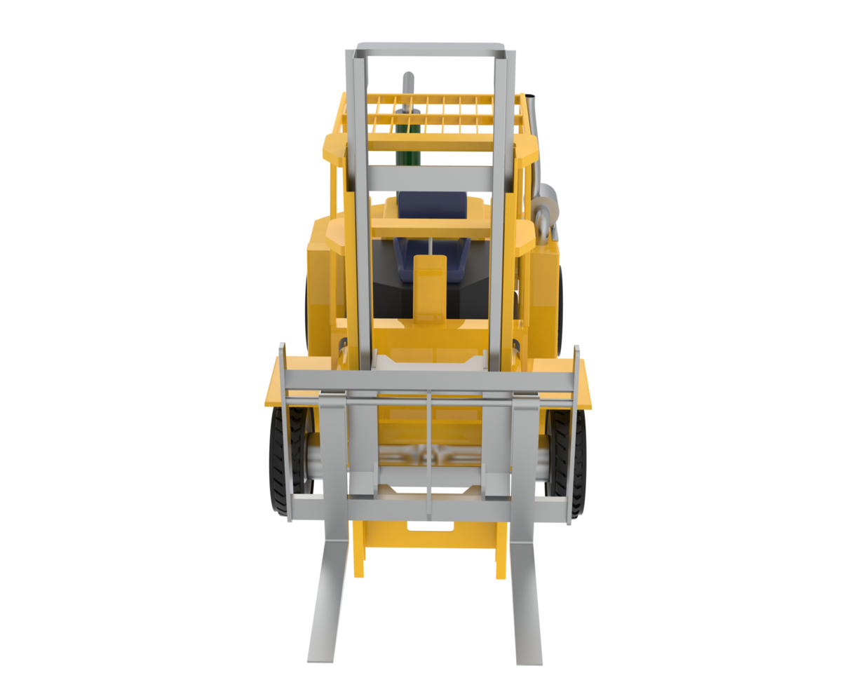 Diesel forklift isolated on background. 3d rendering - illustration png