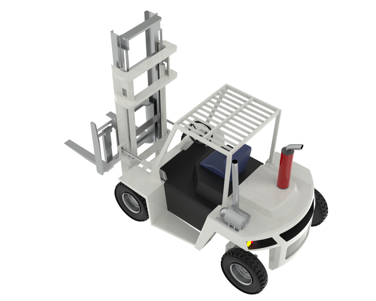 Diesel forklift isolated on background. 3d rendering - illustration png