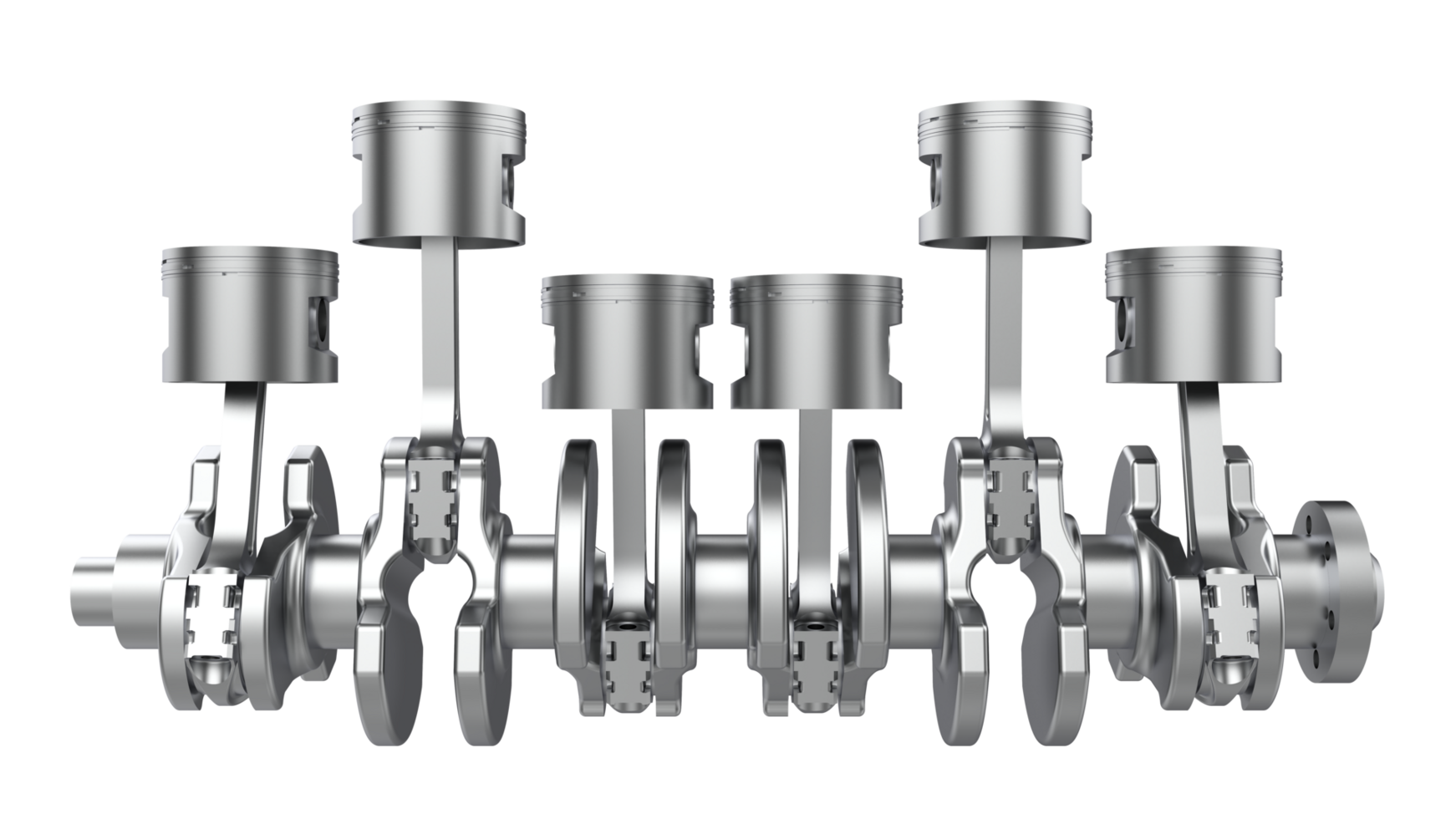 Motor Kurbel Welle isoliert auf Hintergrund. 3d Rendern - - Illustration png