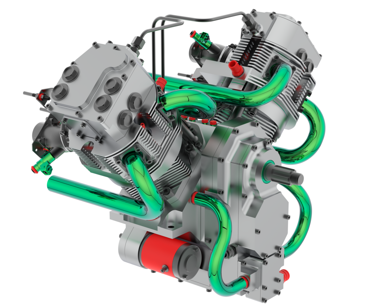 Bike engine isolated on background. 3d rendering - illustration png