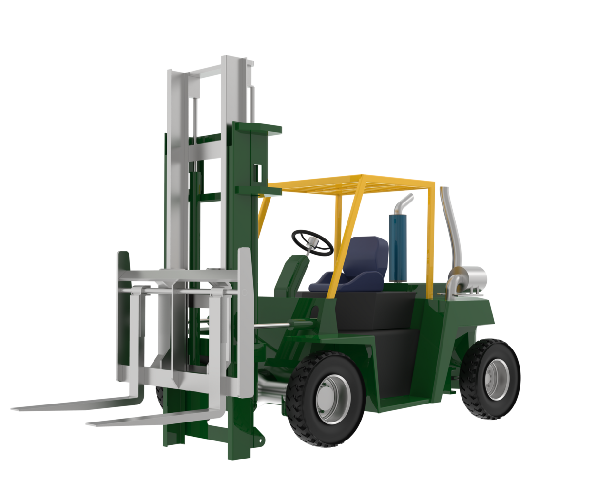 Diesel forklift isolated on background. 3d rendering - illustration png