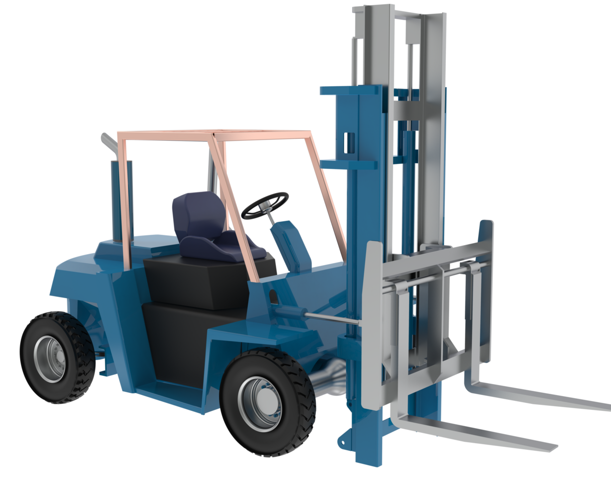 Diesel forklift isolated on background. 3d rendering - illustration png