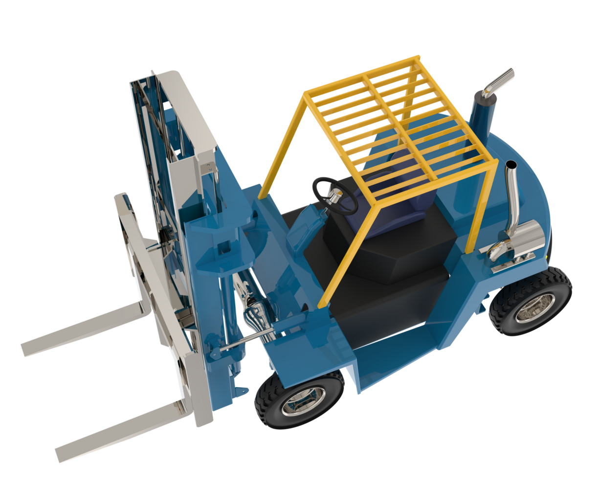 diesel carrello elevatore a forca isolato su sfondo. 3d interpretazione - illustrazione png