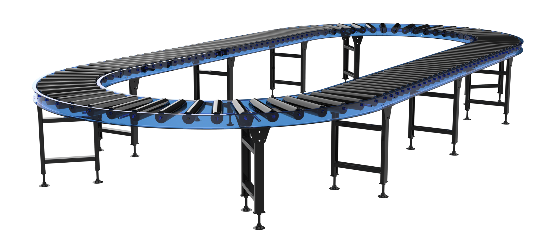 Empty conveyor belt isolated on background. 3d rendering - illustration png