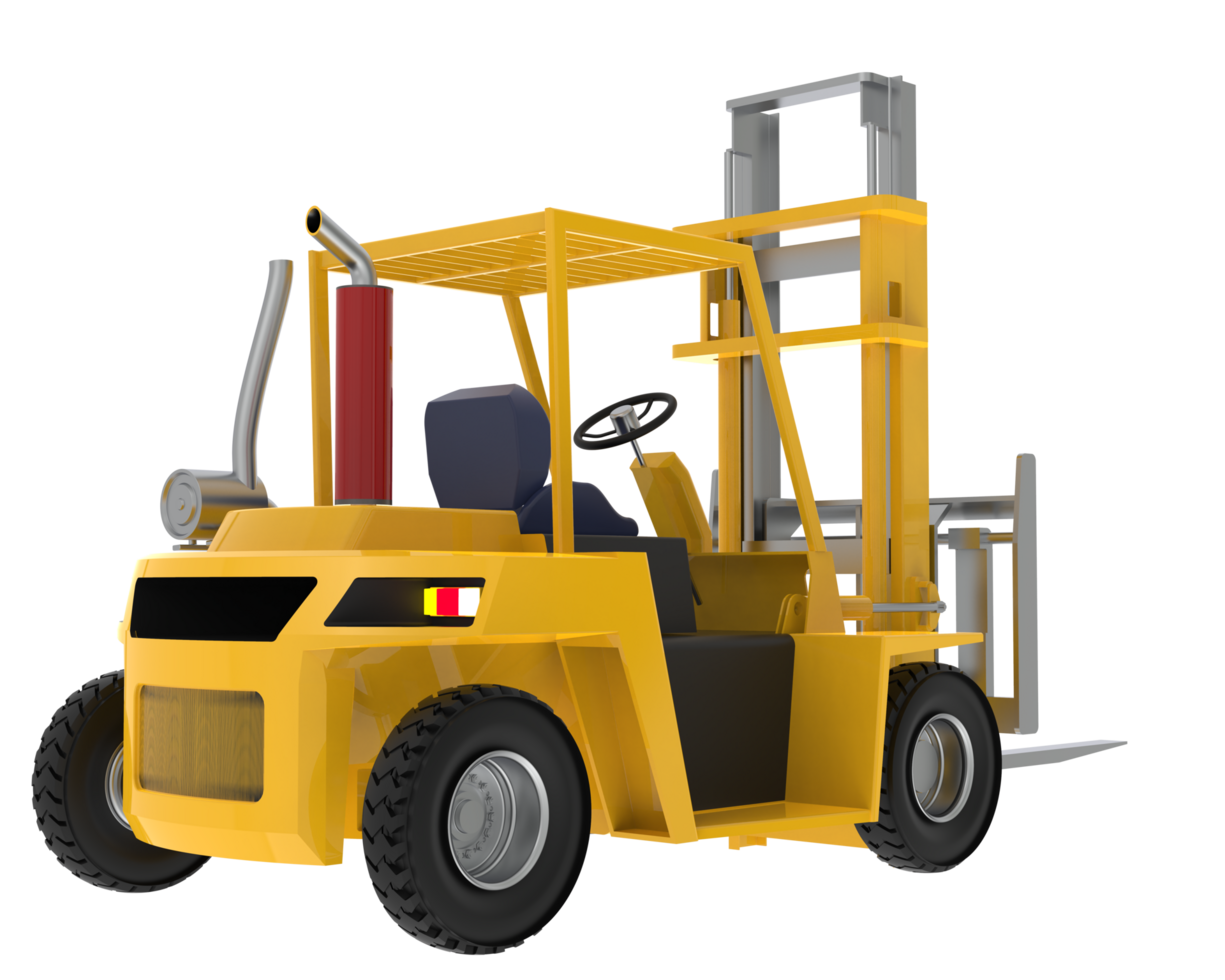 Diesel forklift isolated on background. 3d rendering - illustration png