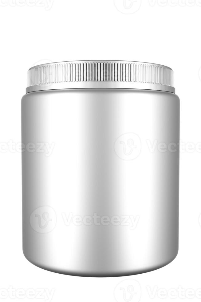 Blank stainless steel package for insert brand label. 3d render color background photo