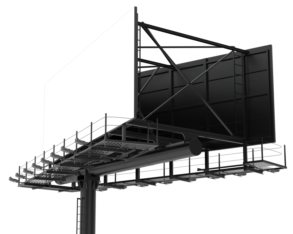 Billboard isolated on background. 3d rendering - illustration png