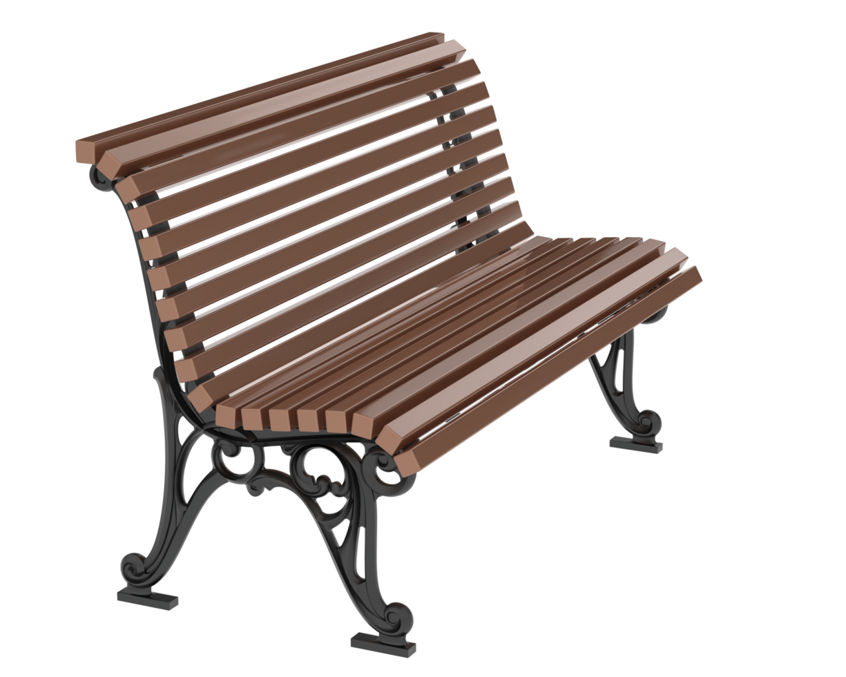 Bench isolated on background. 3d rendering - illustration png
