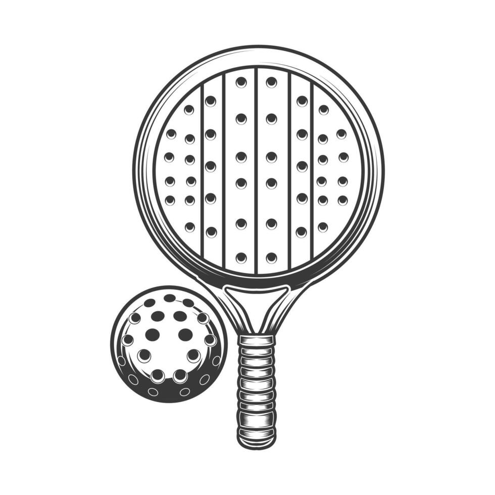 pickleball negro y blanco vector diseño