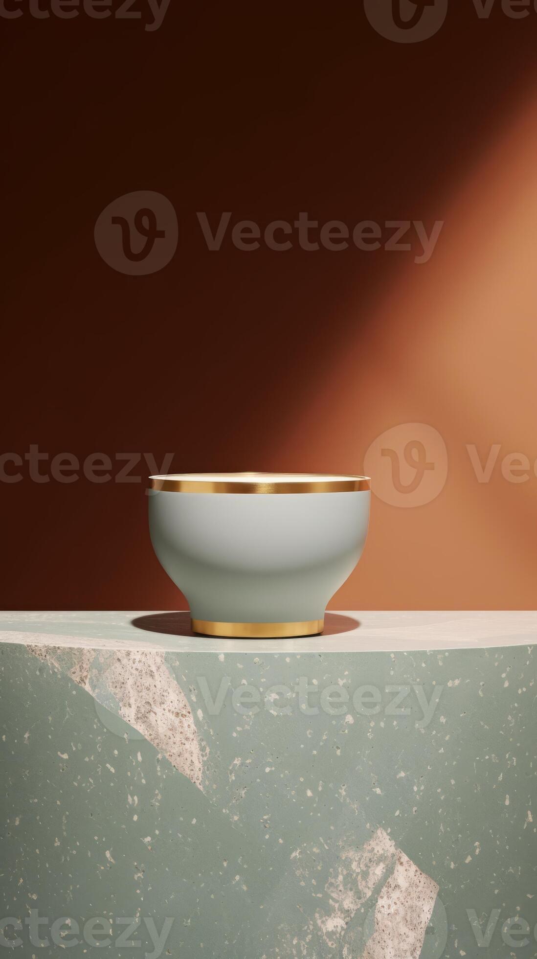AI generated Artistic Terrazzo and Black Wood Podium for Unique Product