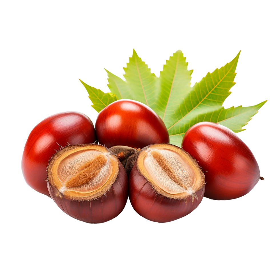 AI generated Tongan chestnut fruit png isolated on transparent background