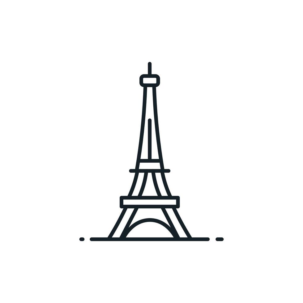 Eiffel tower line icon. Travel and holiday concept. Vector illustration