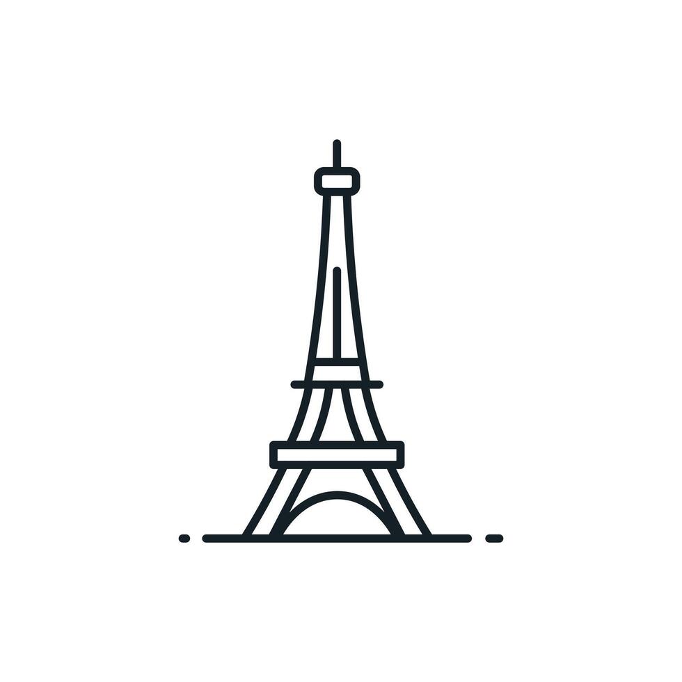 eiffel torre línea icono. viaje y fiesta concepto. vector ilustración