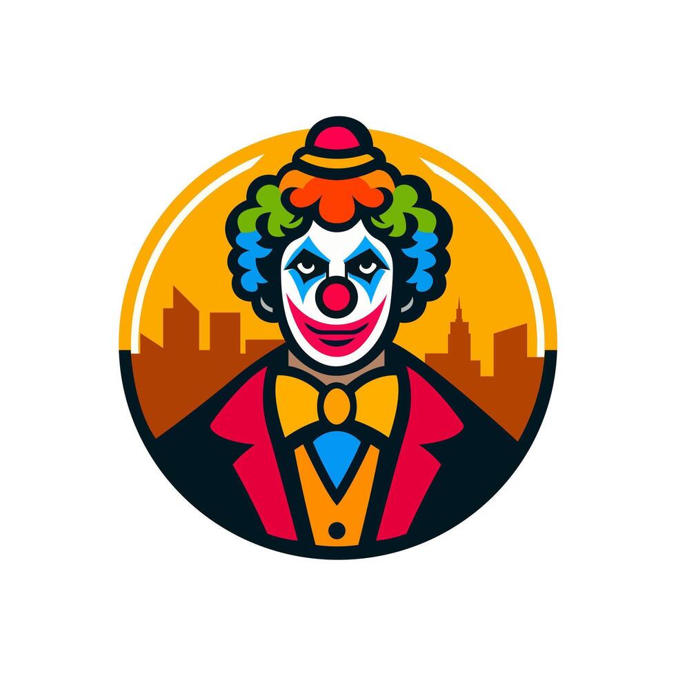 Clown, joker logo icon. Vector illustration