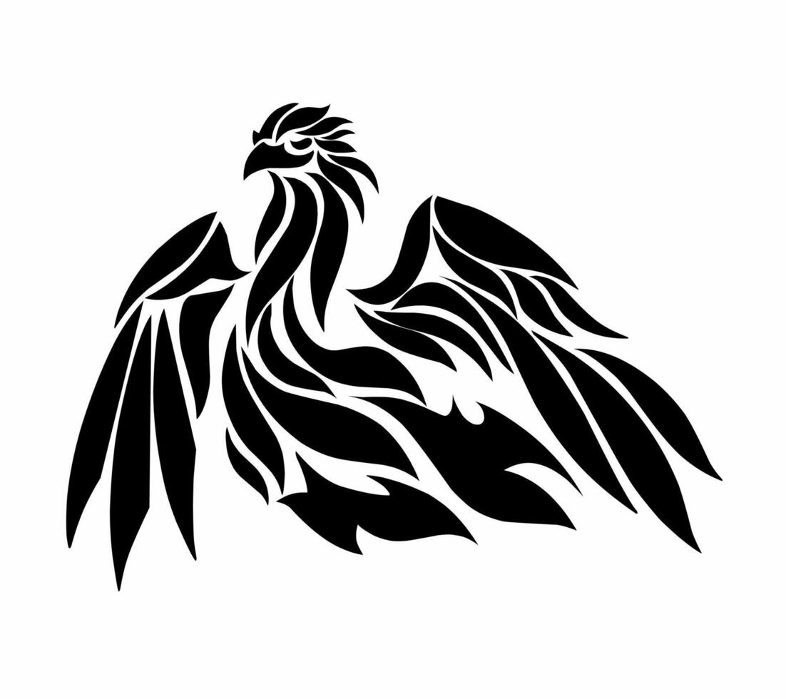 graphic vector illustration of tribal art tattoo design abstract of an ostrich