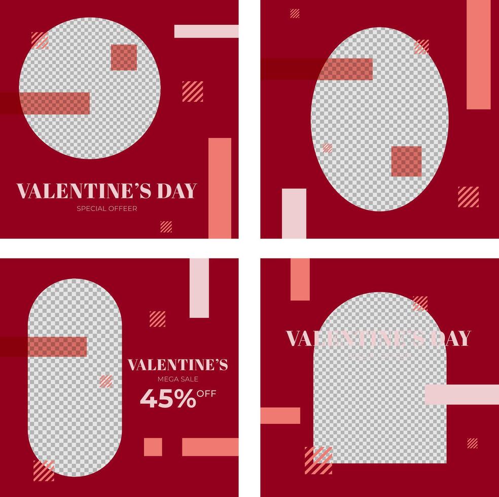 banner set template special valentine edition vector