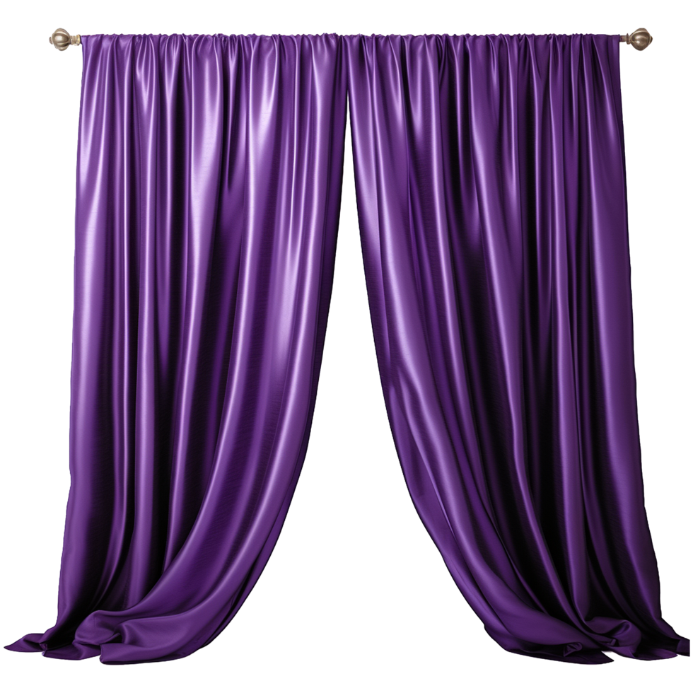 AI generated Purple silk curtain alone isolated on transparent background png