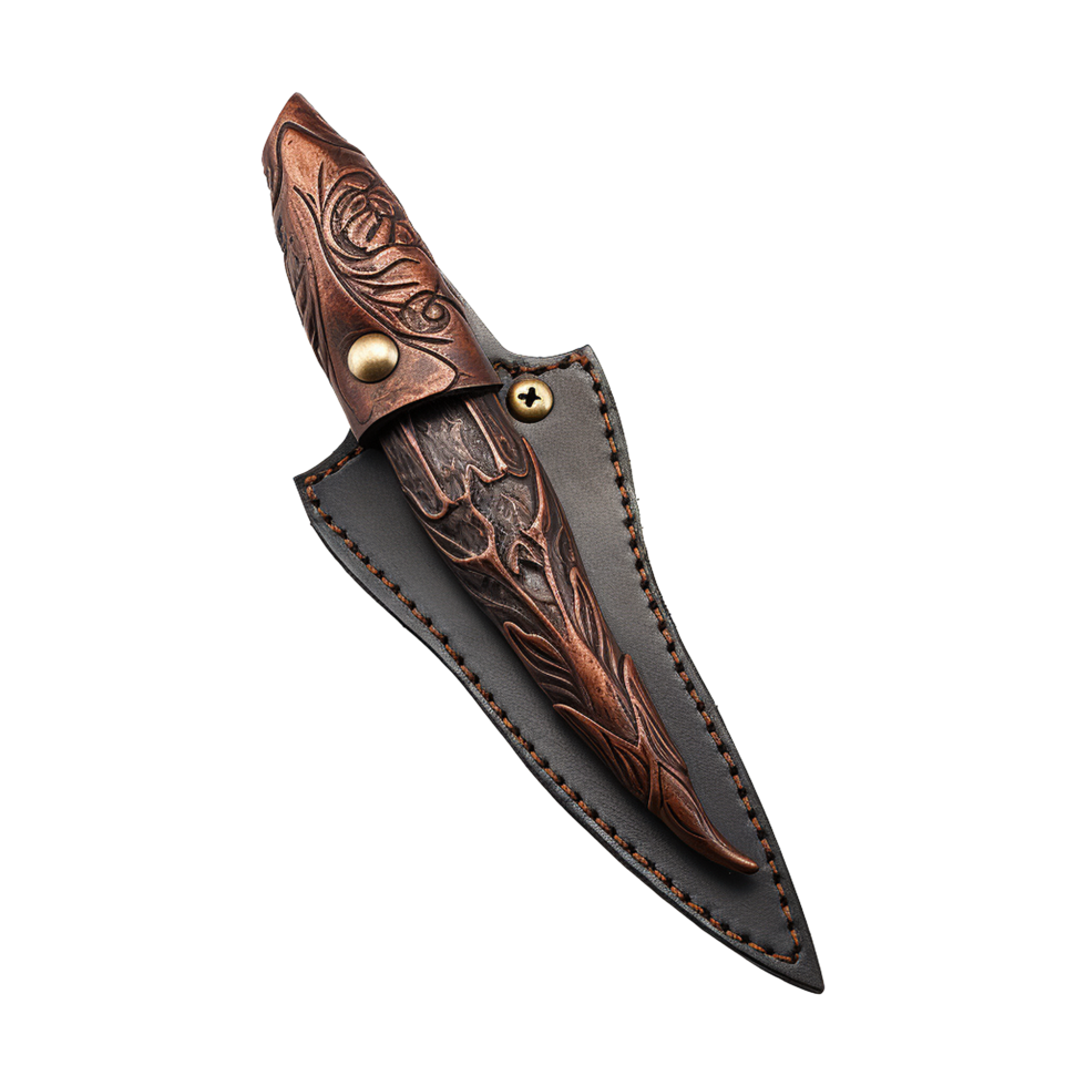 AI generated Leather knife sheath isolated on transparent background ...