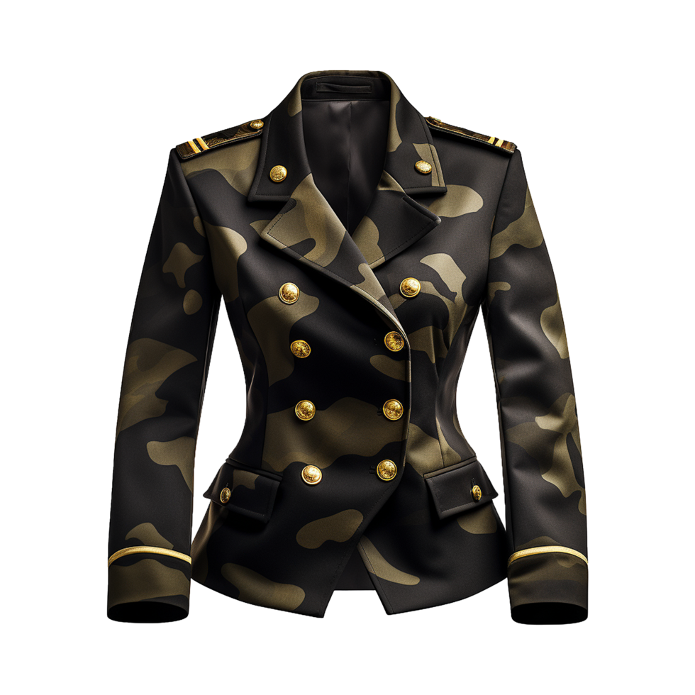 ai généré magnifique militaire blazer isolé sur transparent Contexte png