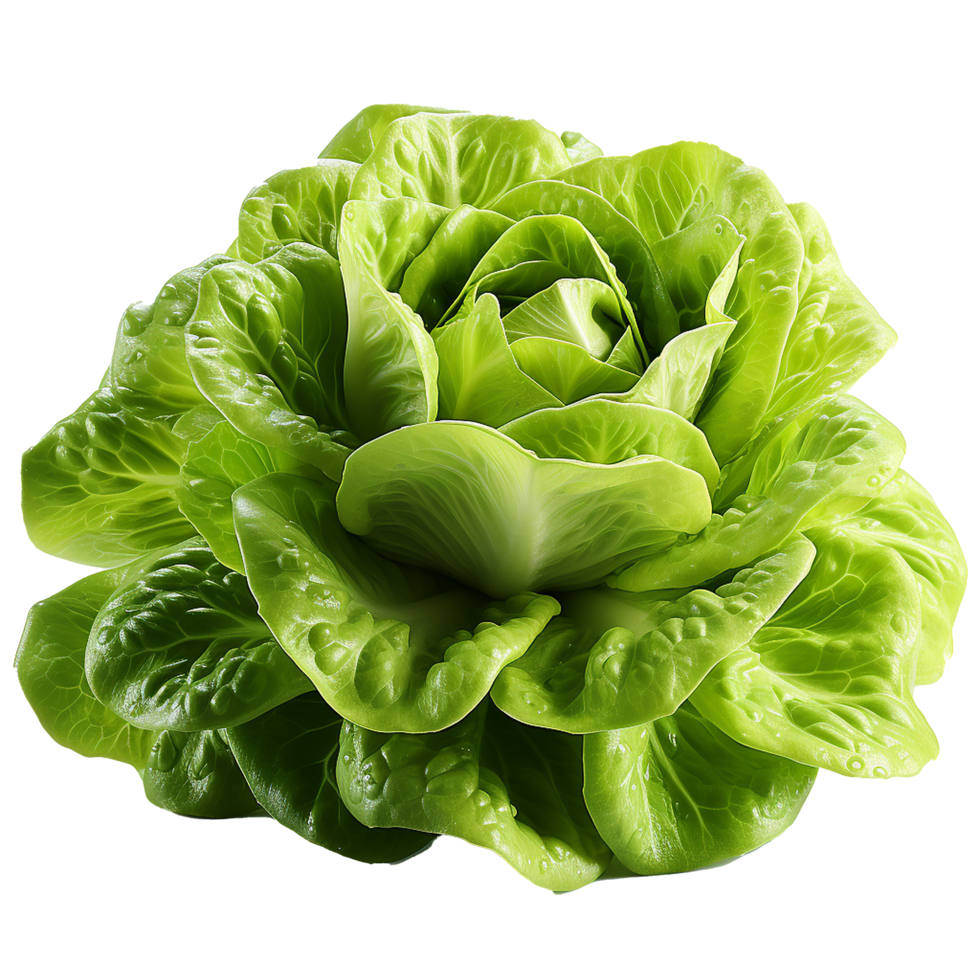 AI generated Head of butterhead lettuce png isolated on transparent background