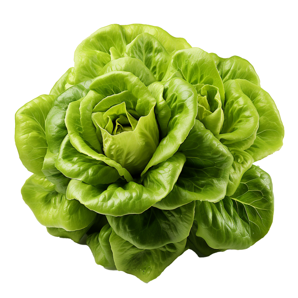 AI generated Head of butterhead lettuce png isolated on transparent background