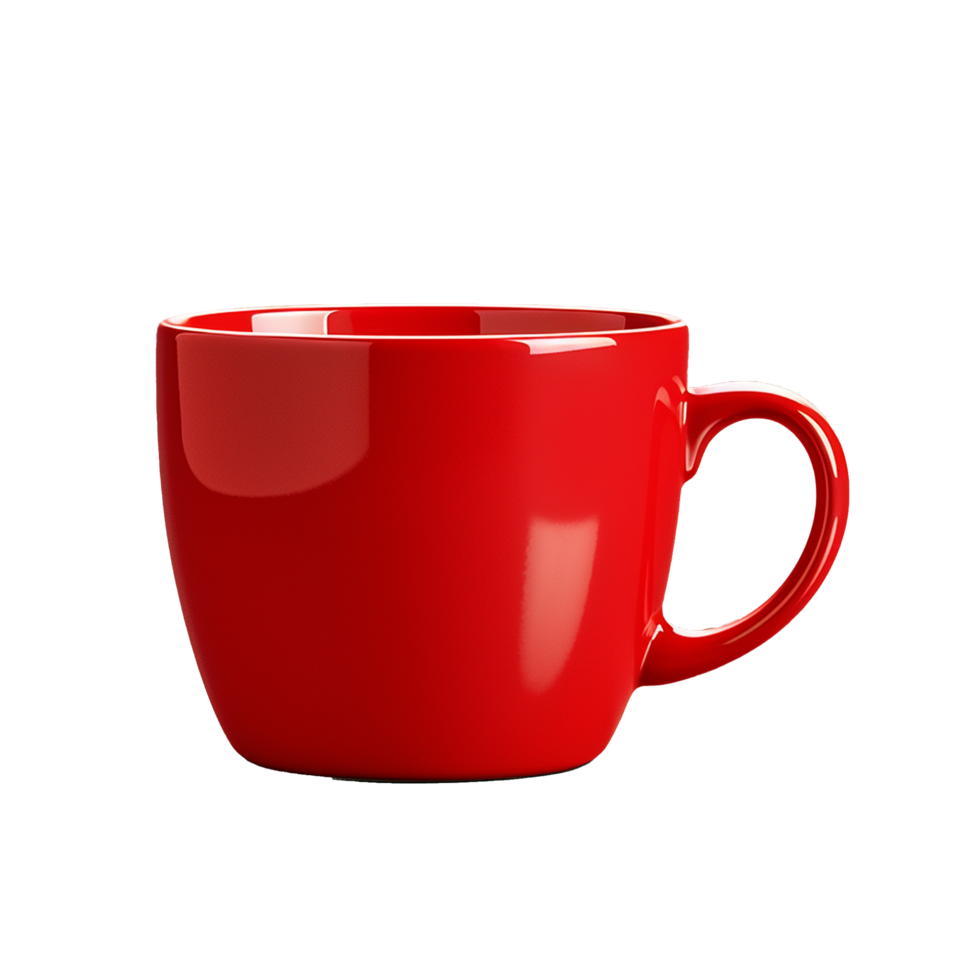 AI generated Ceramic red cup png isolated on transparent background