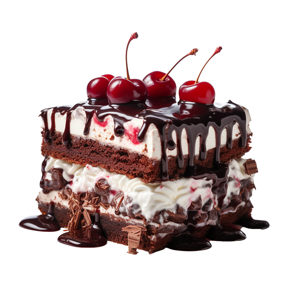 AI generated Black forest gateau png isolated on transparent background