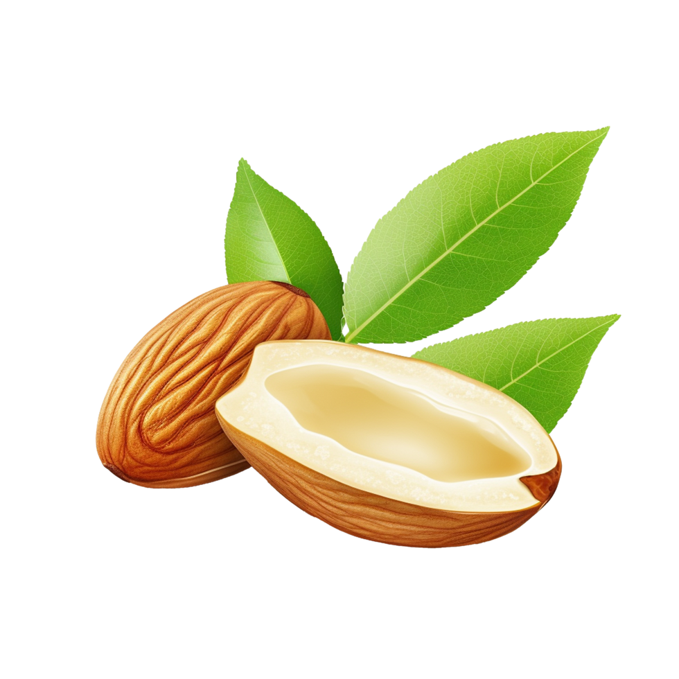 AI generated Almond realistic png isolated on transparent background