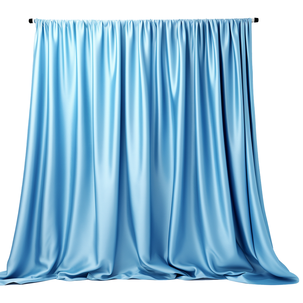 ai generiert Blau Seide Vorhang allein isoliert auf transparent Hintergrund png