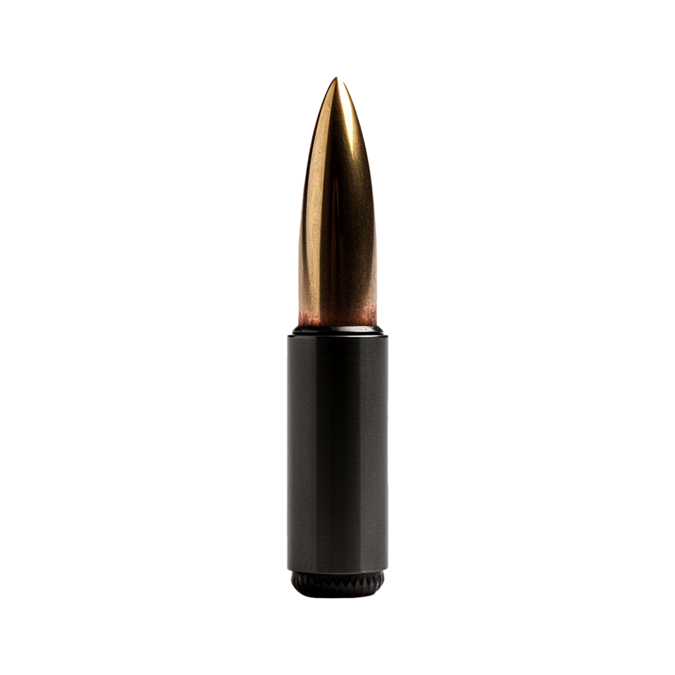 AI generated Black ammunition in 5 56 mm isolated on transparent background3 png