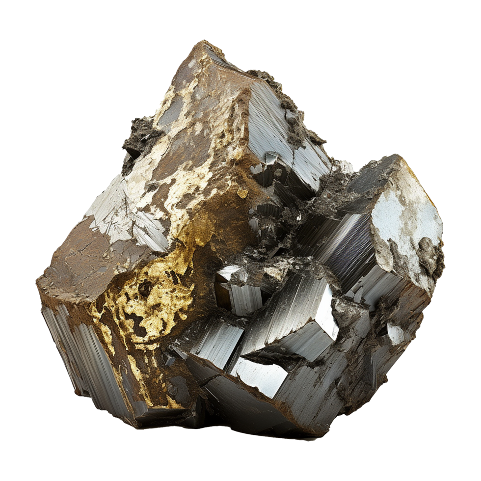 AI generated Fes2 pyrite isolated on transparent background 37280361 PNG