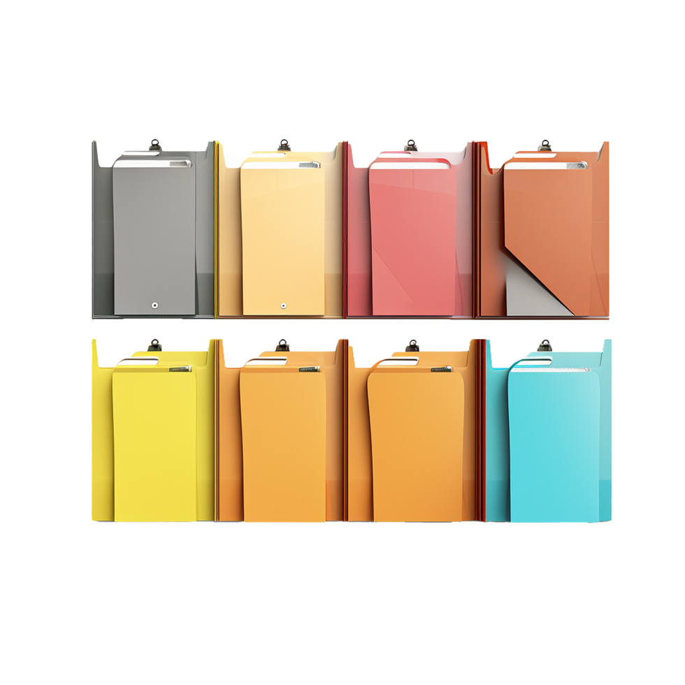 AI generated Papers organized in separate folders png isolated on transparent background