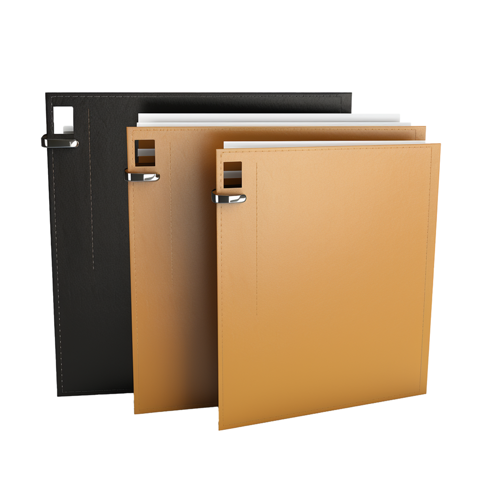 AI generated Papers organized in separate folders png isolated on transparent background