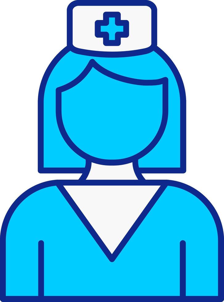 Nurse Blue Filled Icon vector
