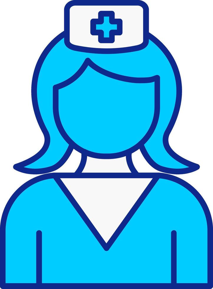 Nurse Blue Filled Icon vector