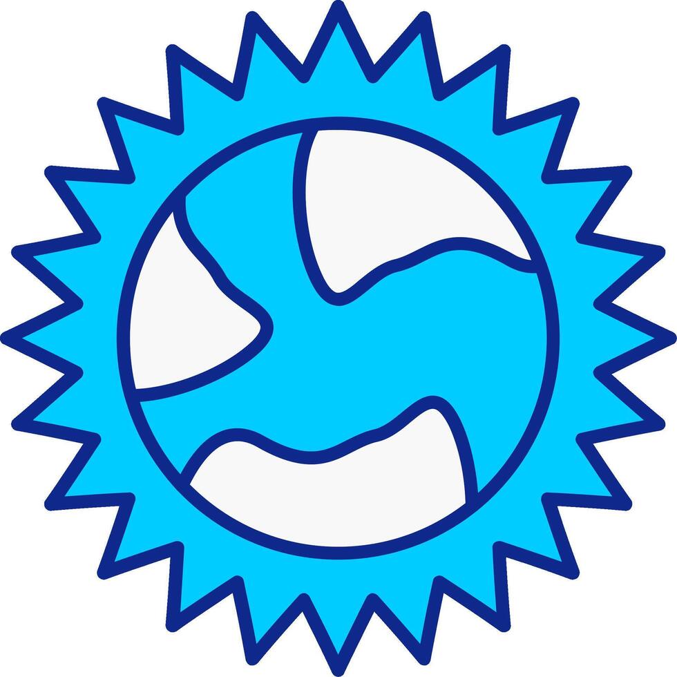 Sun Blue Filled Icon vector