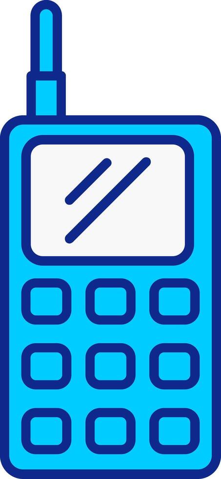 Walkie Talkie Blue Filled Icon vector