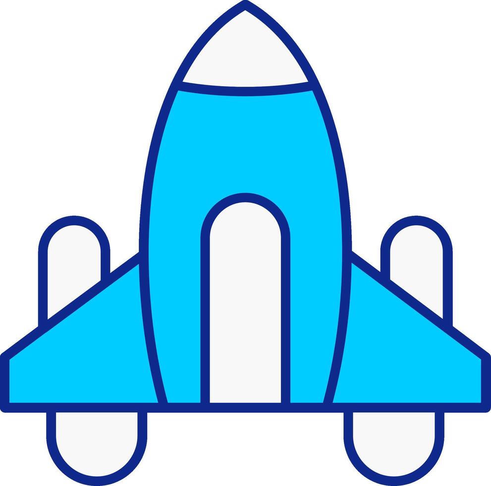 Spaceship Blue Filled Icon vector