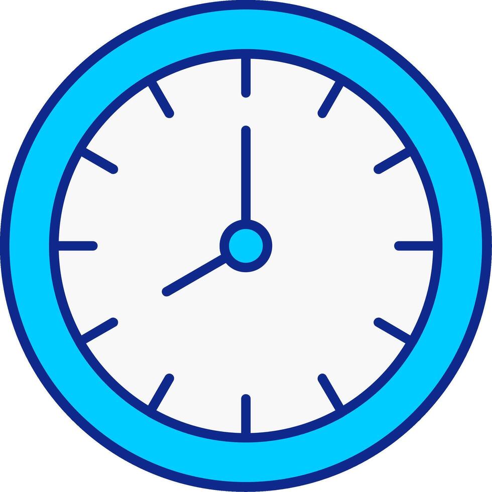 Wall Clock Blue Filled Icon vector