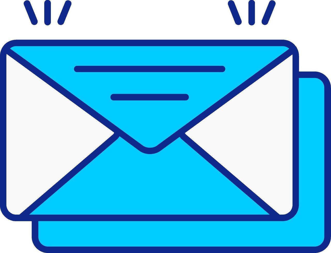 correo azul lleno icono vector